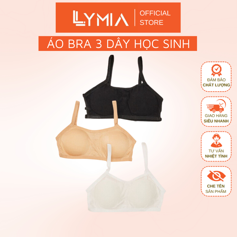 Áo Lót Bra Nữ LYMIA BR03 Cotton Dành Cho Học Sinh 3 Dây Có Mút Ngực