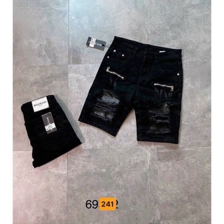 Quần short jean nam short ngắn chất bò cao cấp thêu phối mẫu mới chuẩn đẹp như hình