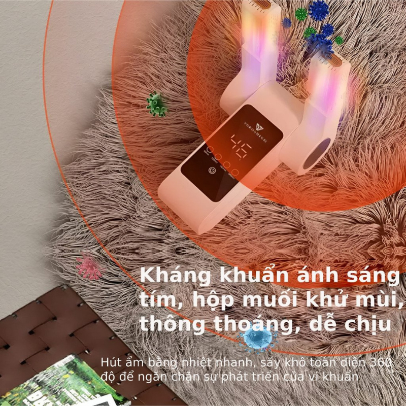 Máy sấy giày đa năng khử trùng thông minh bằng tia cực tím ,khử mùi giày tất, găng tay cao cấp ( bảo hành 12 tháng ] -VH