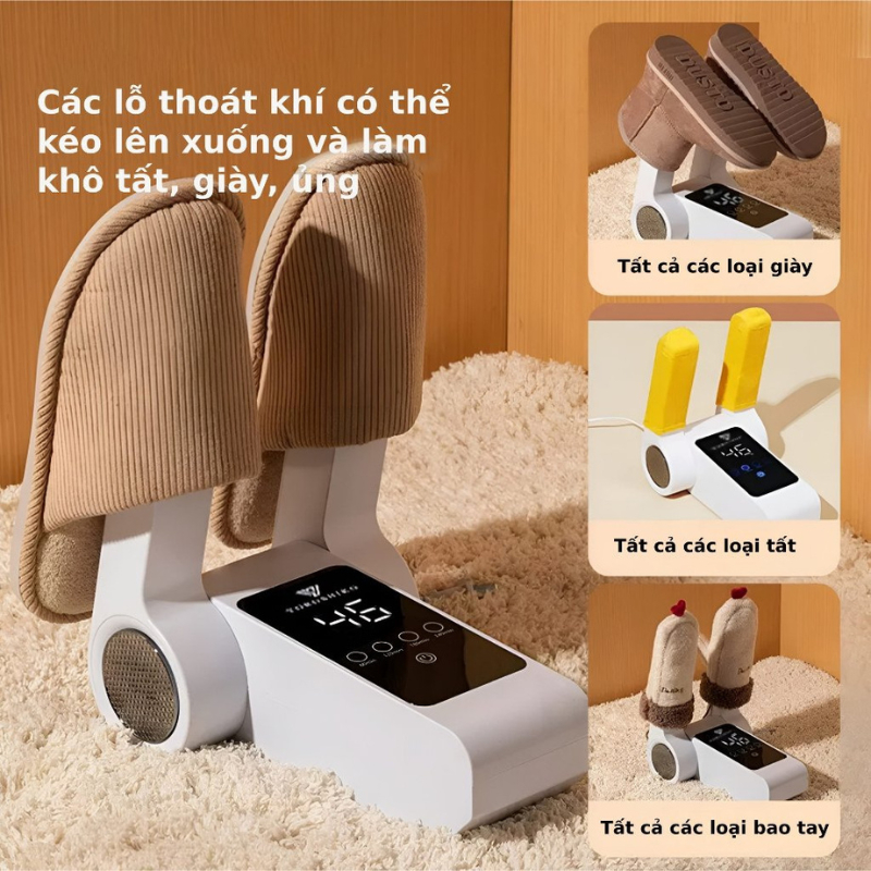 Máy sấy giày đa năng khử trùng thông minh bằng tia cực tím ,khử mùi giày tất, găng tay cao cấp ( bảo hành 12 tháng ] -VH