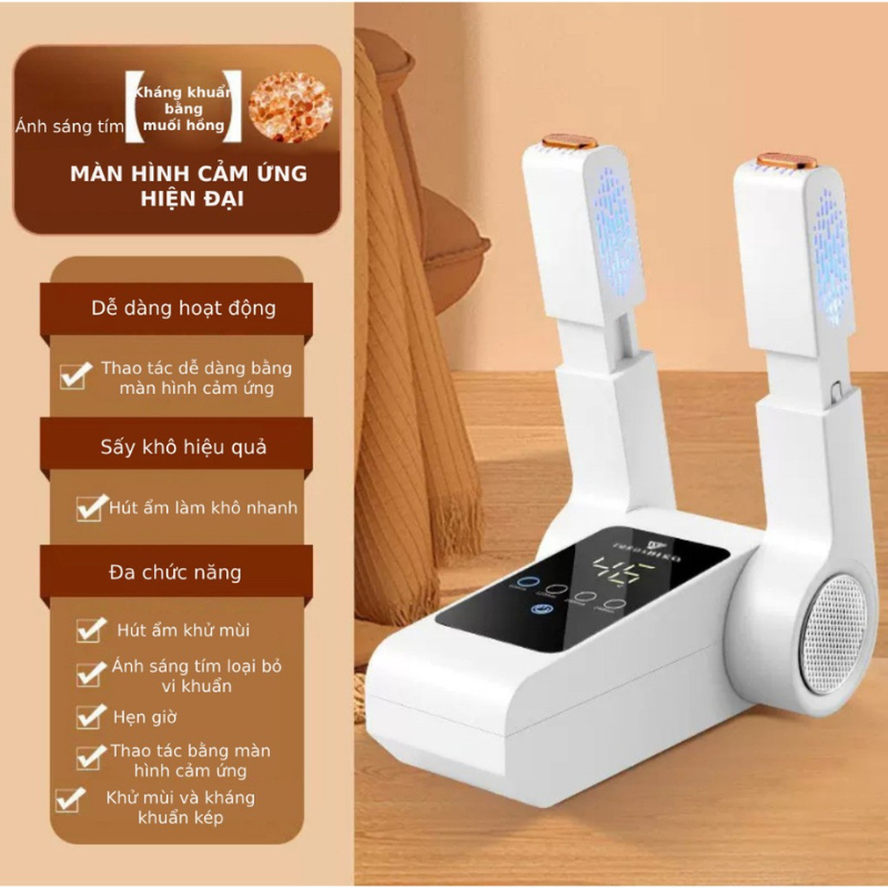 Máy sấy giày đa năng khử trùng thông minh bằng tia cực tím ,khử mùi giày tất, găng tay cao cấp ( bảo hành 12 tháng ] -VH