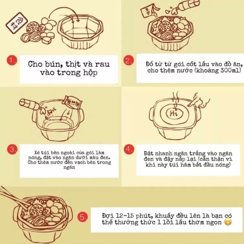 Lẩu tự sôi Trung Hoa cay ngon hộp lớn 320g