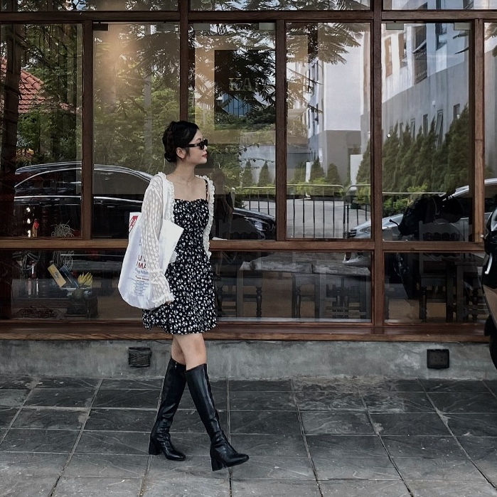 Set ELLY Váy 2 Dây Hoa Kèm Áo Cardigan - Titto Closet