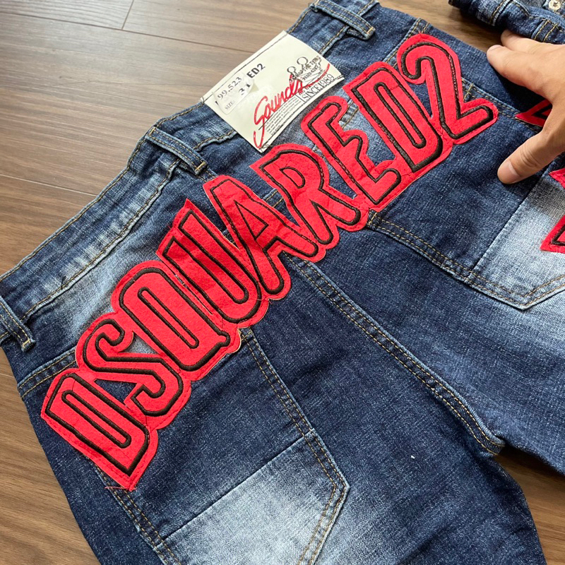 Quần Jeans Nam DSQ2  Thêu Chữ Đỏ,  Quần Jean DSQ Thêu Lá Phong Cực Chất
