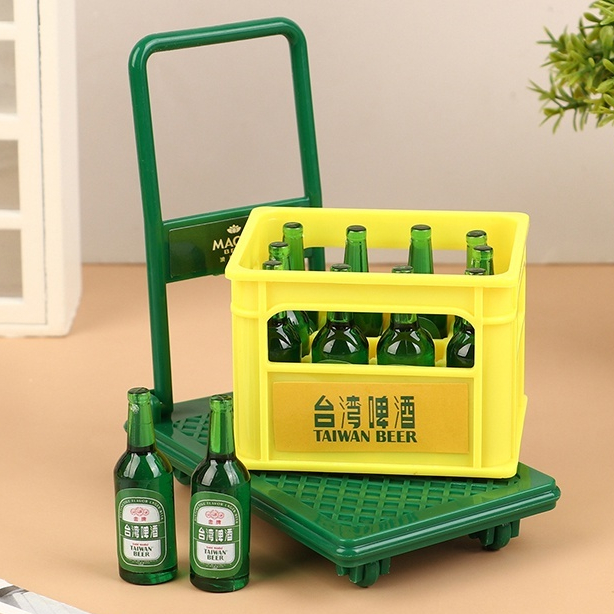 Mô hình xe đẩy hàng trang trí nhà búp bê mini Tỉ Lệ 1 / 12