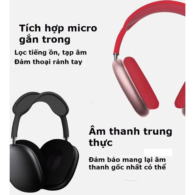 Tai nghe chụp tai P9 GrownTech không dây bluetooth có micrô hỗ trợ thẻ Tf AUX giắc 3.5m hàng nhập khẩu