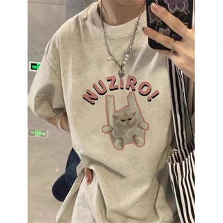 FOCUS local brand fashion Xám cổ tròn áo thun nữ bigsize áo phông unisex ulzzang 100%cotton