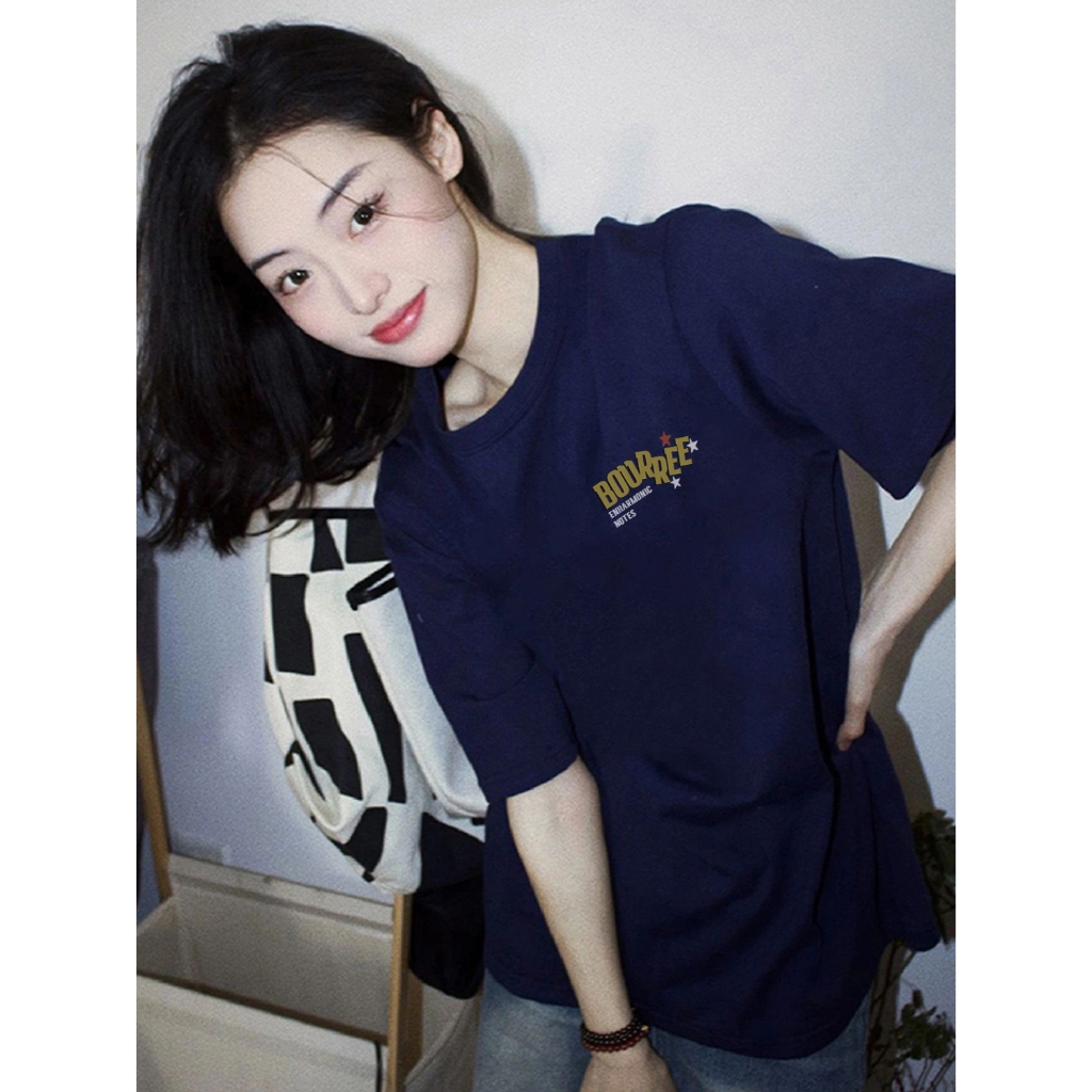 FOCUS local brand fashion vintage Xanh đậm áo phông nữ bigsize áo thun chất unisex basic 100%cotton