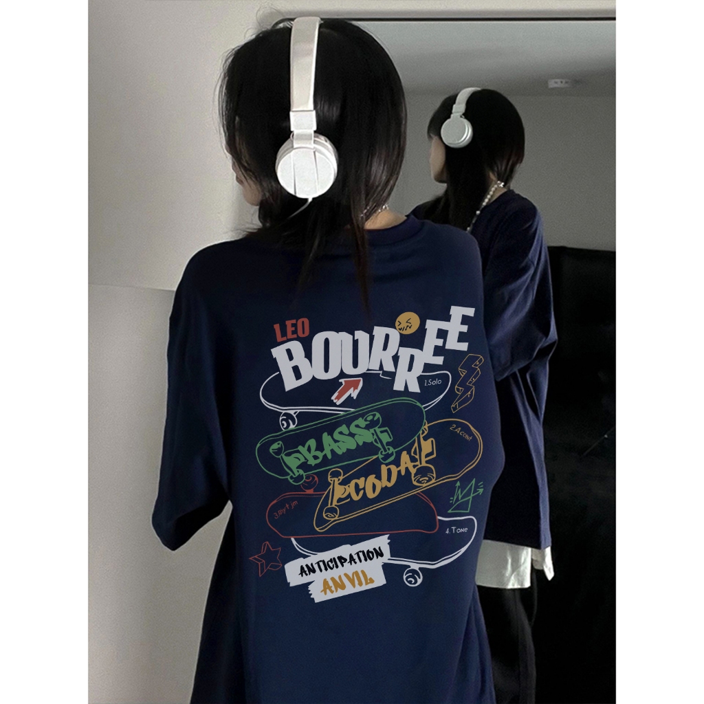 FOCUS local brand fashion vintage Xanh đậm áo phông nữ bigsize áo thun chất unisex basic 100%cotton