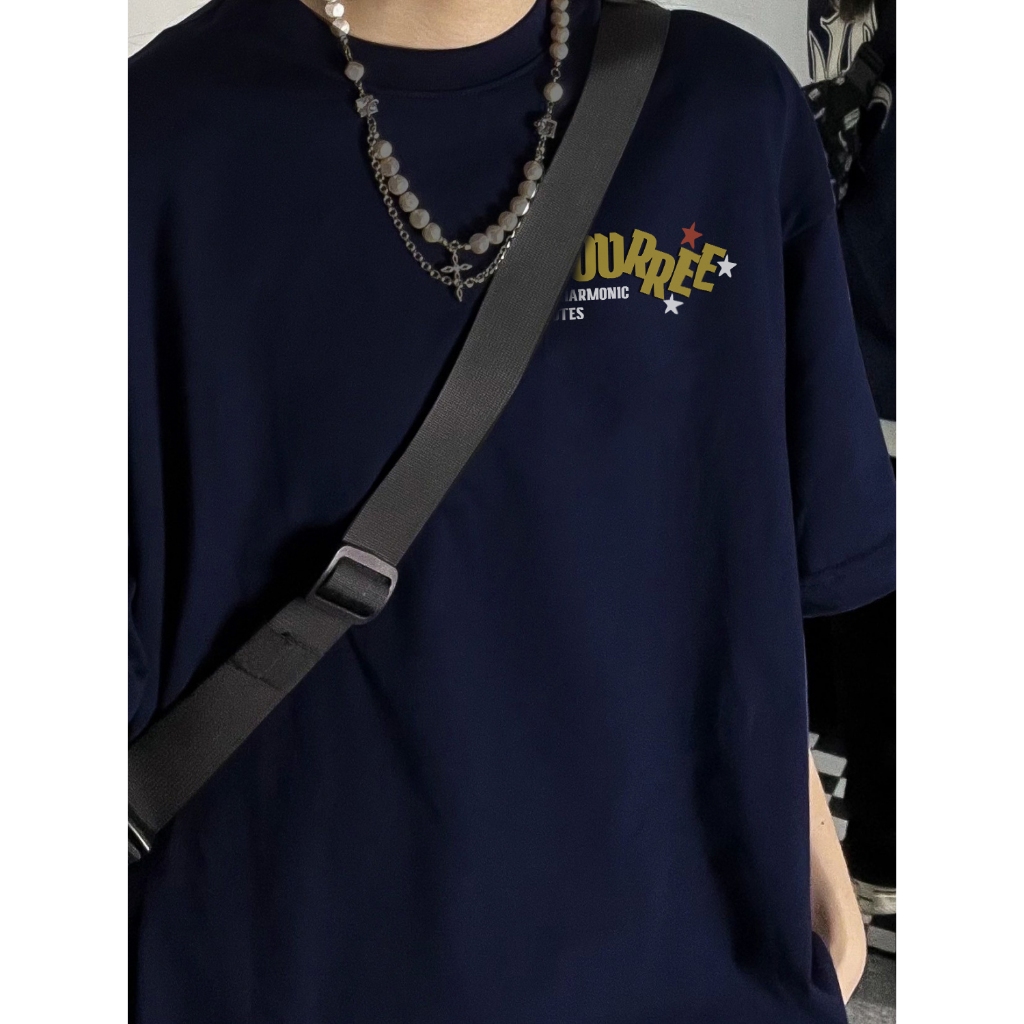 FOCUS local brand fashion vintage Xanh đậm áo phông nữ bigsize áo thun chất unisex basic 100%cotton