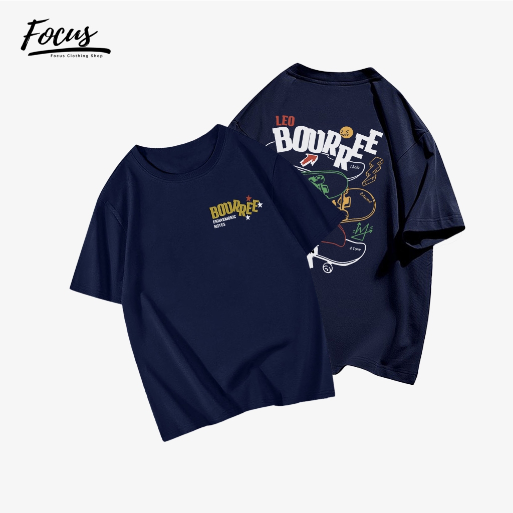 FOCUS local brand fashion vintage Xanh đậm áo phông nữ bigsize áo thun chất unisex basic 100%cotton