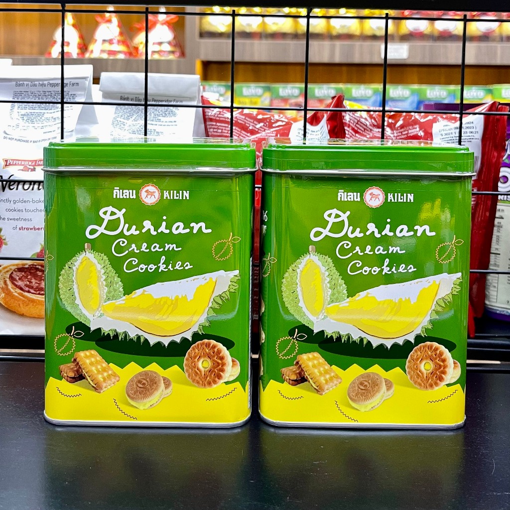 Bánh quy Kilin Thái Lan hộp thiết nhân sầu riêng/mứt thơm/lá dứa 400g
