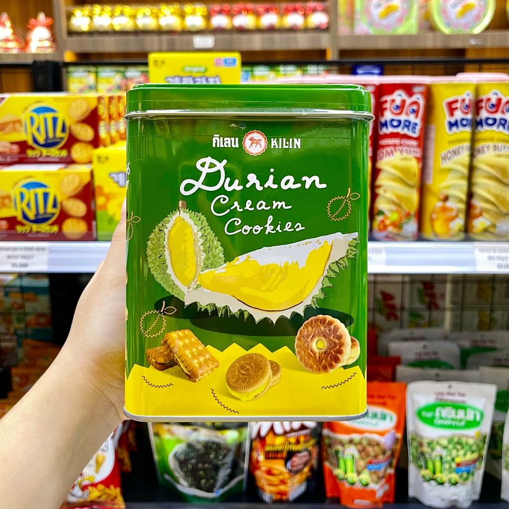 Bánh quy Kilin Thái Lan hộp thiết nhân sầu riêng/mứt thơm/lá dứa 400g