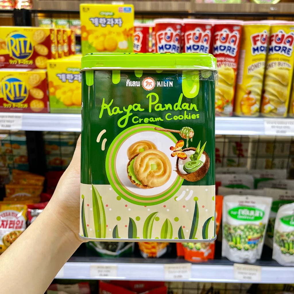 Bánh quy Kilin Thái Lan hộp thiết nhân sầu riêng/mứt thơm/lá dứa 400g