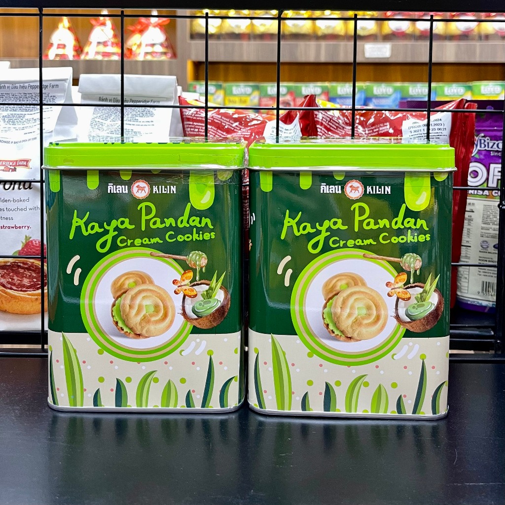 Bánh quy Kilin Thái Lan hộp thiết nhân sầu riêng/mứt thơm/lá dứa 400g