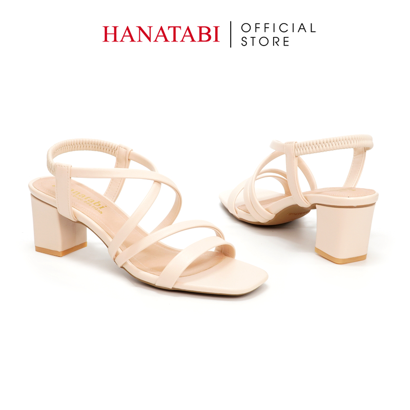 Sandal Nữ Hanatabi Quai 2 Dây Mũi Vuông Gót Cao 5cm Hậu Thun Đế TA Cao Cấp Chống Trơn Trượt Mã HNSDT5F776