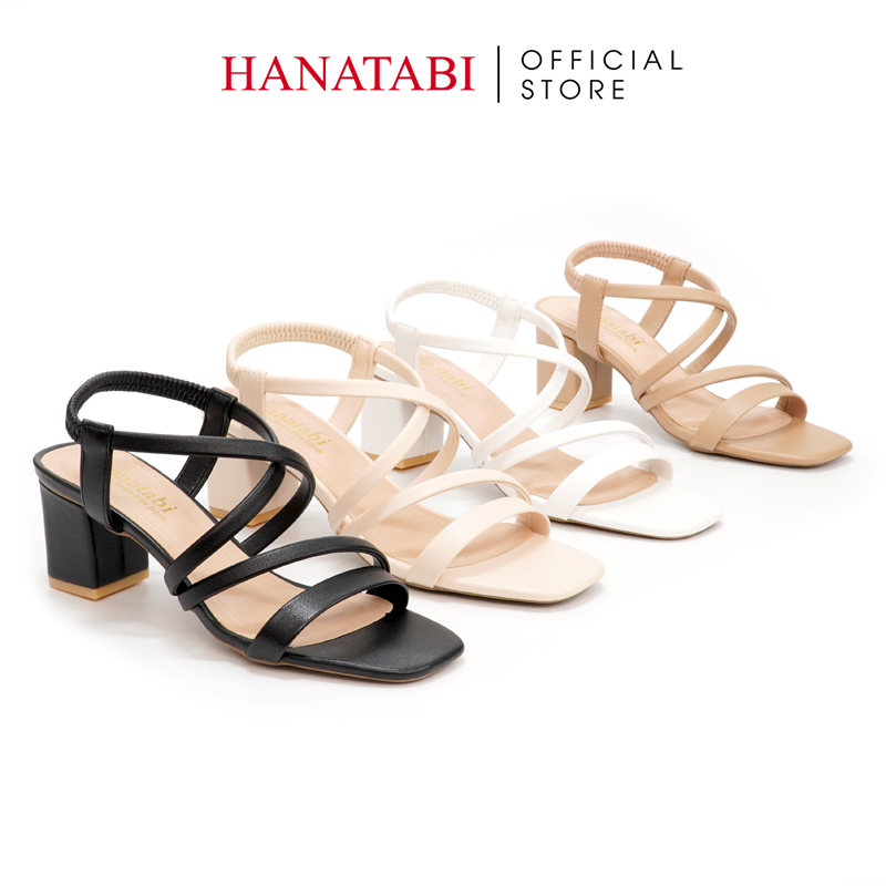 Sandal Nữ Hanatabi Quai 2 Dây Mũi Vuông Gót Cao 5cm Hậu Thun Đế TA Cao Cấp Chống Trơn Trượt Mã HNSDT5F776