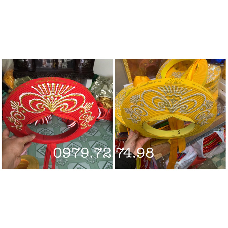 Khăn xếp tế,lễ,mừng thọ nữ vẽ kim tuyến(chất liệu xốp cao su nhẹ,êm,bền)