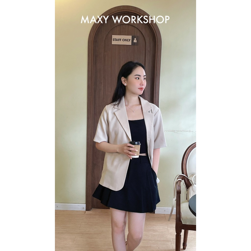 Áo blazer ngắn tay 2 nút Short Button Blazer Maxy Workshop