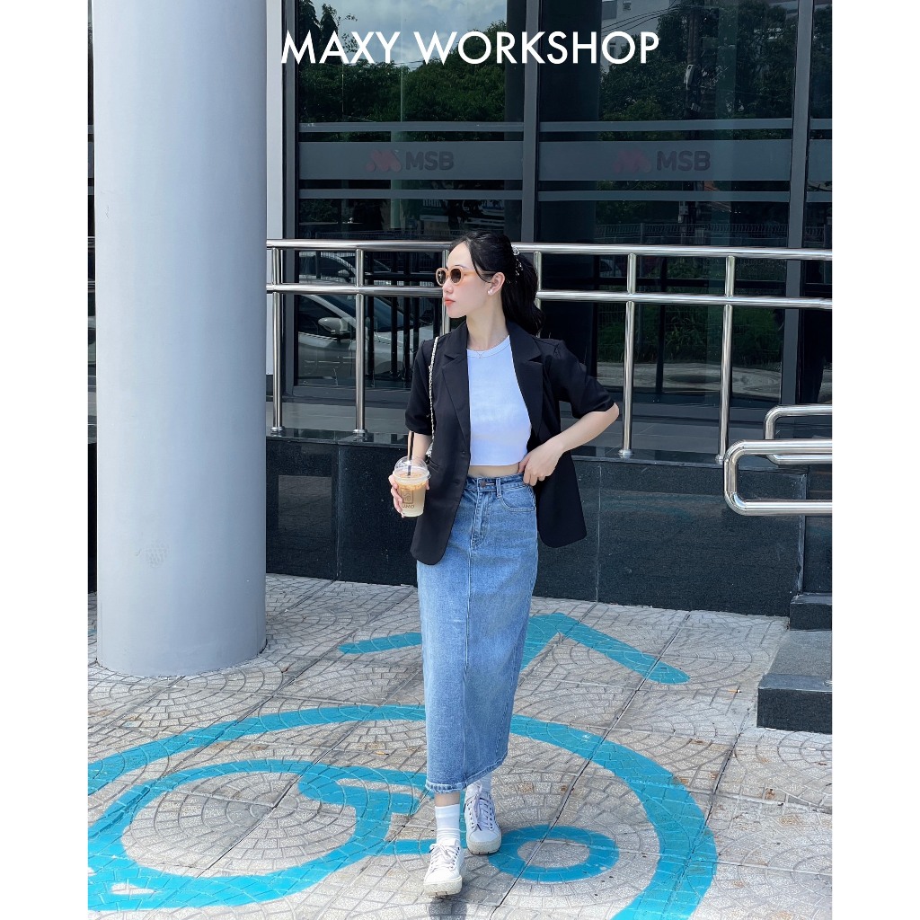 Áo blazer ngắn tay 2 nút Short Button Blazer Maxy Workshop
