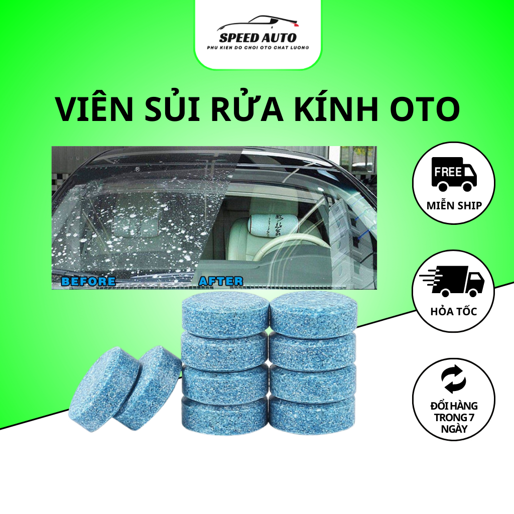 VIÊN SỦI RỬA KÍNH ô tô xe hơi cao cấp, siêu rẻ đa dụng SPEEDCAR [DC004]