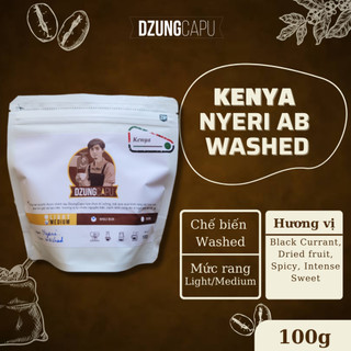 Cà phê đặc sản Kenya Nyeri AB - Sơ chế Washed - gói 100g - DzungCapu Specialty Coffee