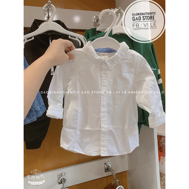 Áo sơ mi trắng HM auth cho bé size 4m-10y
