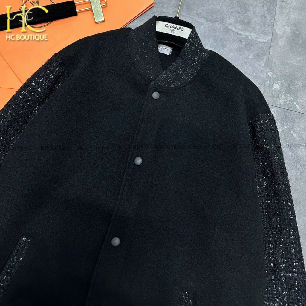 Áo bomber YLS vải tàu cao cấp, áo khoác kim tuyến nam nữ cao cấp full tag mac