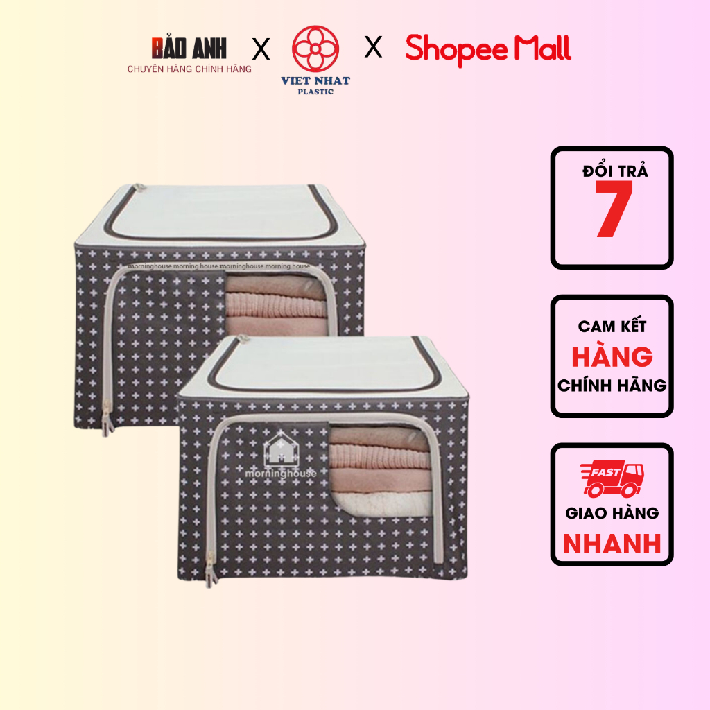 túi vải khung sắt đựng đồ quần áo 66L - Xuất Hàn Quốc, gấp gọn tiện lợi, bảo quản quần áo bền đẹp.kimbao.officialstore