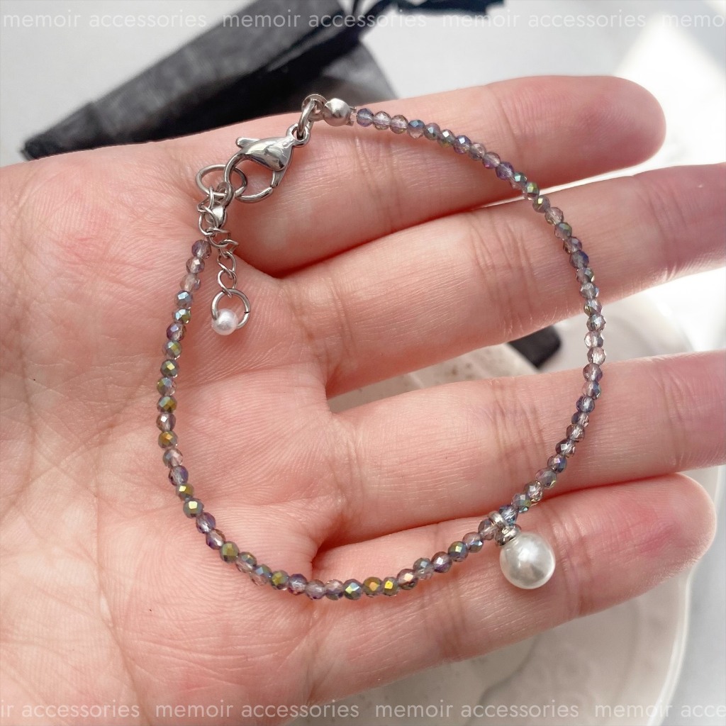 Vòng hạt pha lê thủy tinh lấp la lấp lánh