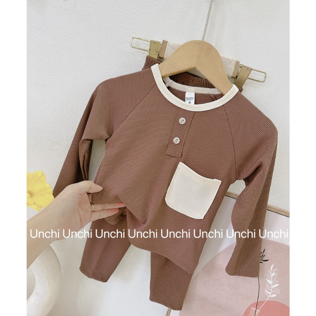 Bộ thun tăm dài tay hàng QC họa tiết siêu đẹp cho bé. bộ thun tăm mặc thu đông cho bé chất đẹp