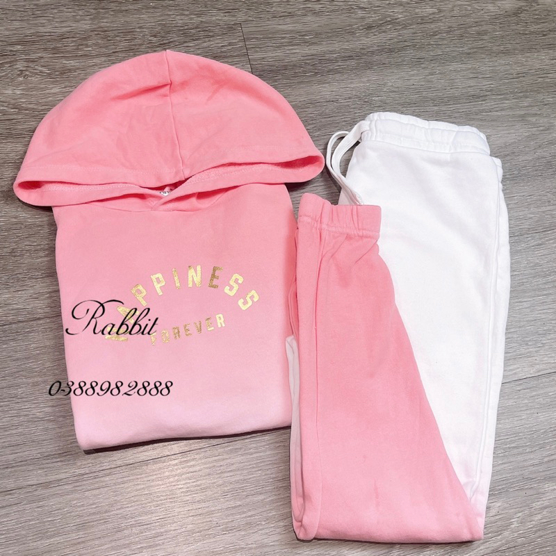 Bộ nỉ hồng loang màu