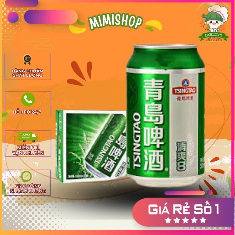 1 Thùng Bia Tsingtao Bia thanh đảo lon 330ml