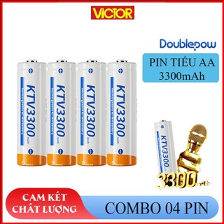 Hộp 4 viên Pin tiểu sạc AA 3300mAh Doublepow chính hãng - Pin chuyên dùng Micro, đồ chơi