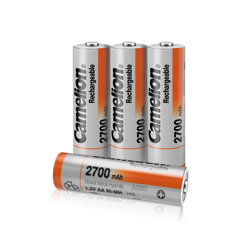 Combo 04 viên pin tiểu AA sạc Camelion 2700mAh, có thể thay thế pin 1,5V - Hàng chính hãng
