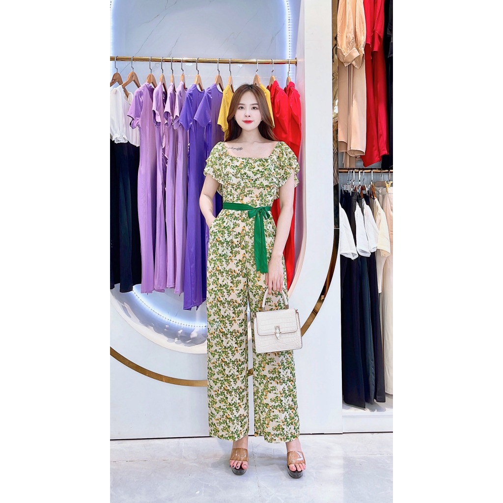 Jumpsuit ống rộng bèo ngực mặc 2 kiểu SJ823 - Phong Cách SAIGON