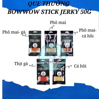 Bánh thưởng cho chó bowwow stick jerky túi 5 que gói 50gr|