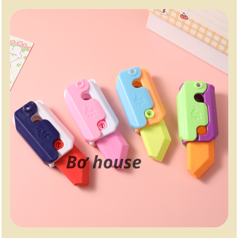 Tẩy bút chì hình dao cà rốt in 3D dễ thương nhiều màu sắc giải tỏa stress