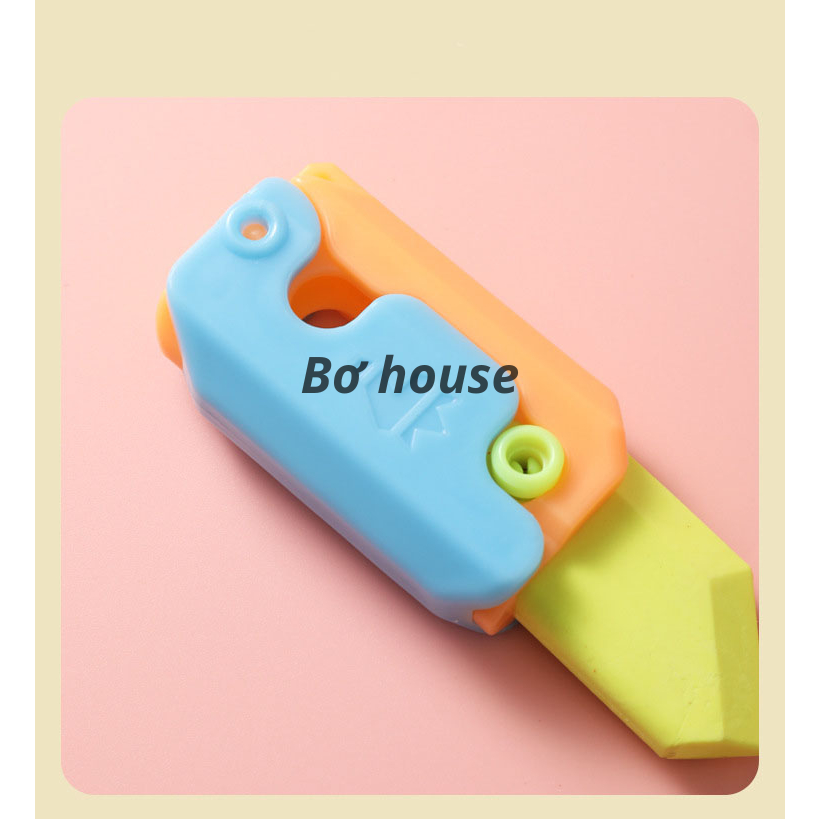 Tẩy bút chì hình dao cà rốt in 3D dễ thương nhiều màu sắc giải tỏa stress