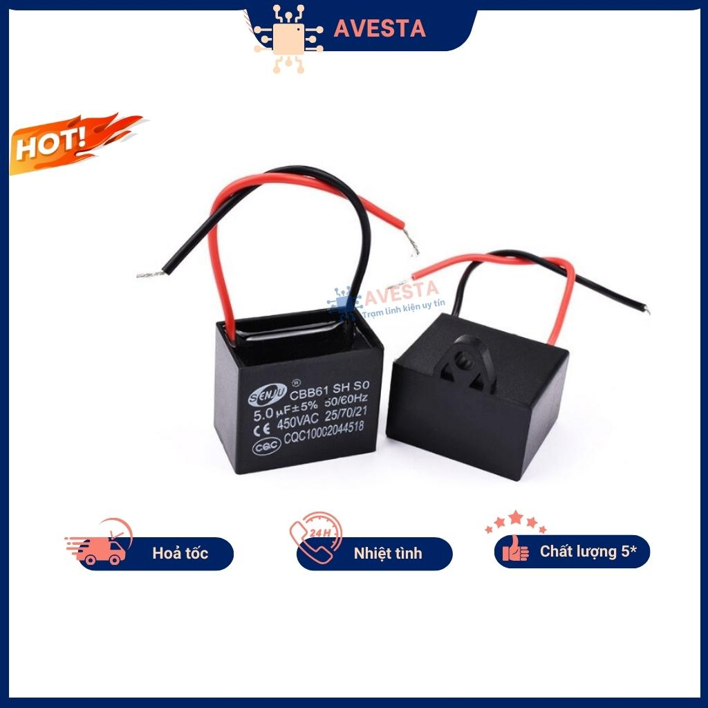 Tụ quạt SENJU 2uF dây CBB61 loại tốt chất lượng cao Avesta