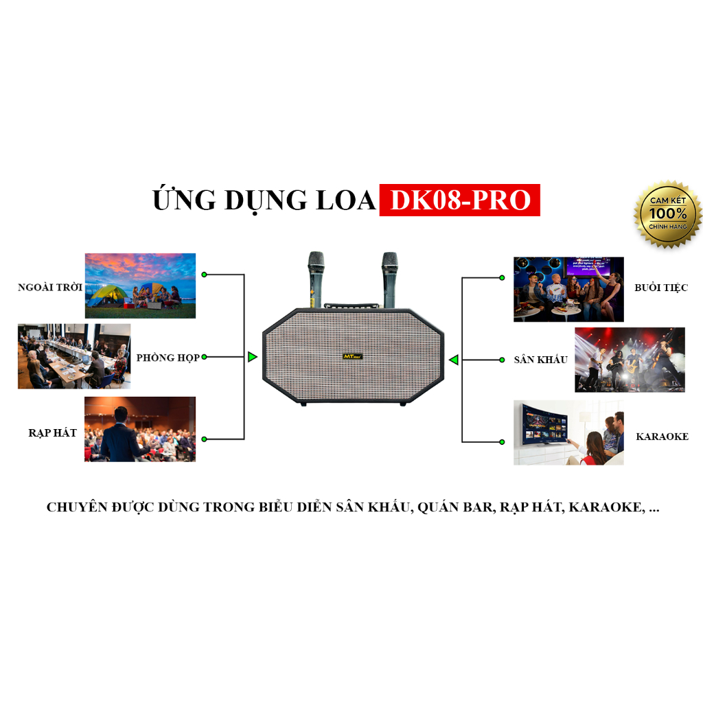 Loa Xách Tay MTMax DK08 Pro - Loa 5 Đường Tiếng Công Suất Lớn 420W Thiết Kế Độc Đáo, 2 Bass 15cm Siêu Trầm
