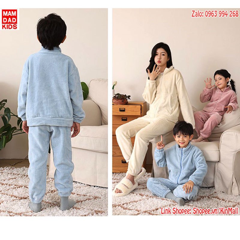 Bộ Quần Áo Lông Cừu dài tay cho bé gái,bé trai - CHÍNH HÃNG MAMDADKIDS