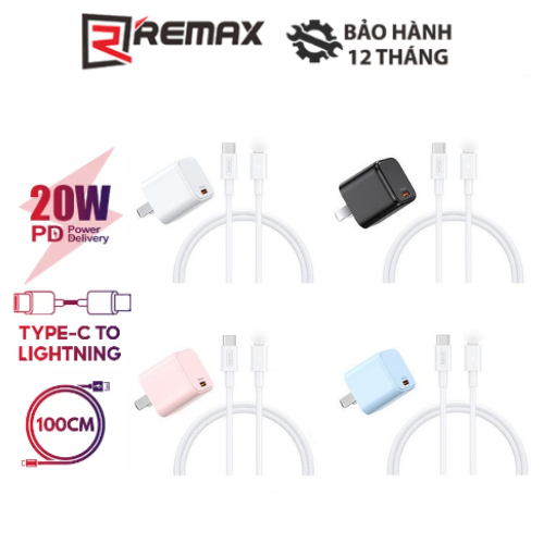 Bộ sạc nhanh Remax RP-U7 PD QC 20W kèm cáp Type C to ai-phôn