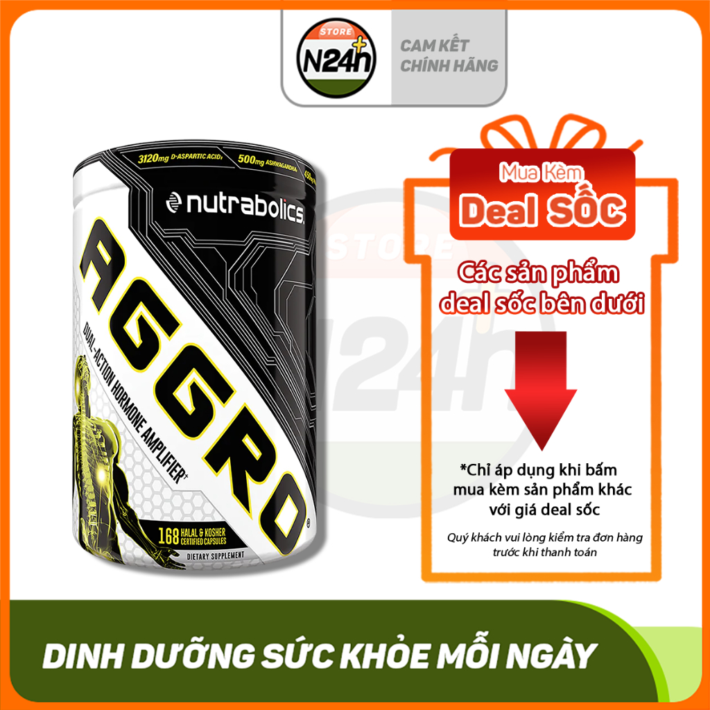 Viên Aggro Tăng Hocmon Nam Bổ Sung Tăng Test Giúp Tăng Cơ Tăng Sinh lý Nam Nutrabolics Test Aggro 168 Viên
