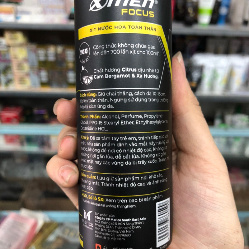 XỊT NƯỚC HOA TOÀN THÂN XMEN FOCUS 100ML