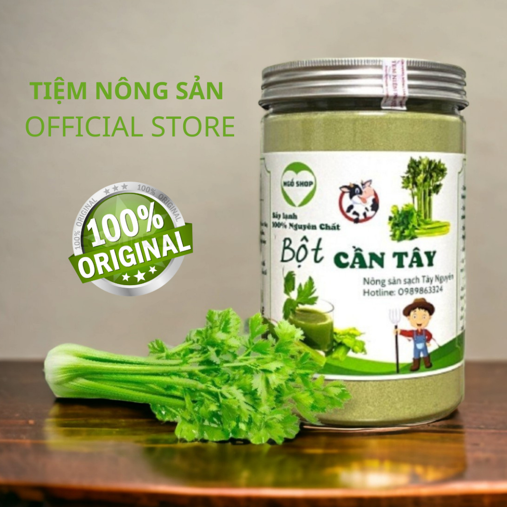 Bột cần tây hữu cơ sấy lạnh nguyên chất giúp giảm cân, làm đẹp trắng da, detox 500g