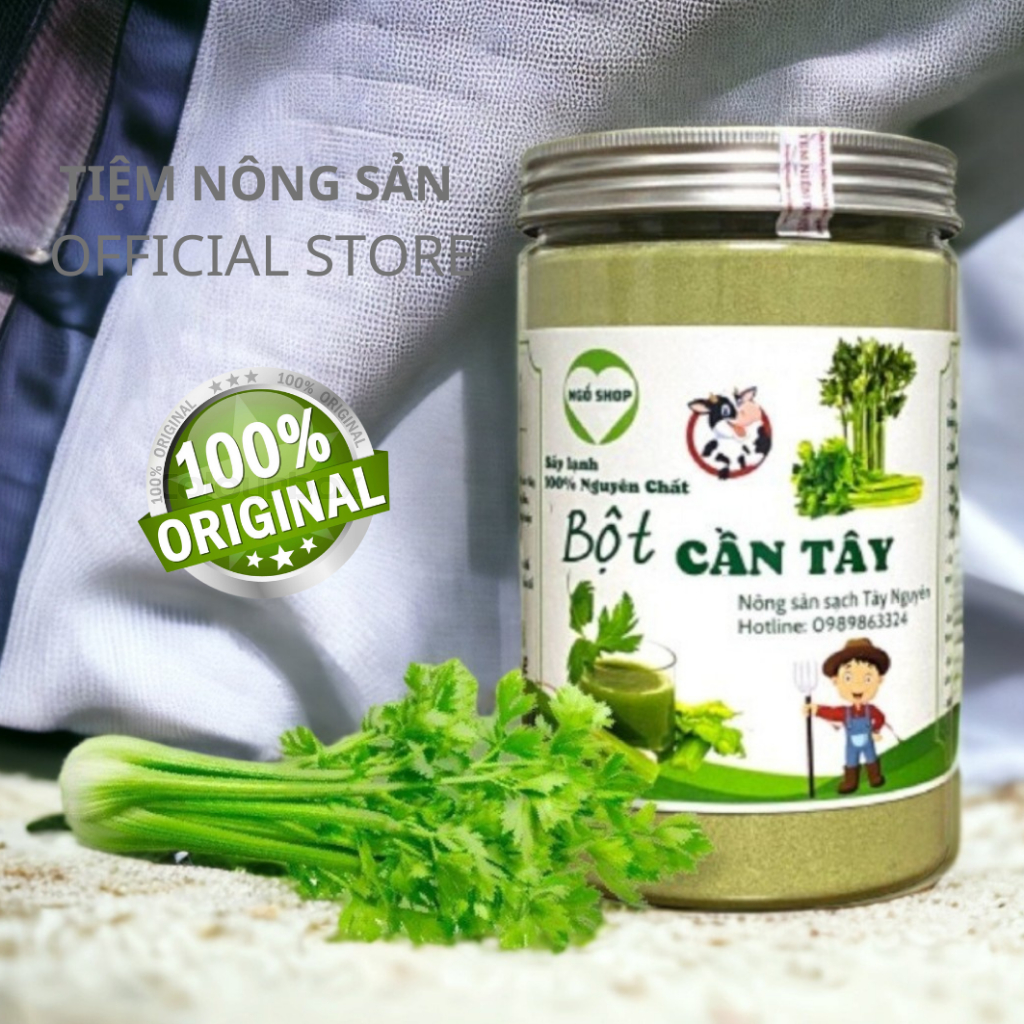 Bột cần tây hữu cơ sấy lạnh nguyên chất giúp giảm cân, làm đẹp trắng da, detox 500g