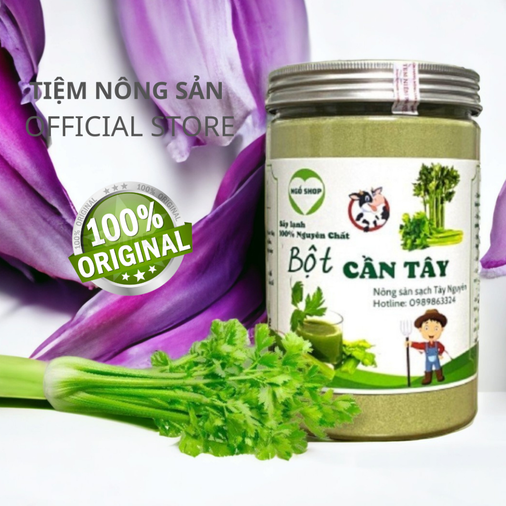 Bột cần tây hữu cơ sấy lạnh nguyên chất giúp giảm cân, làm đẹp trắng da, detox 500g
