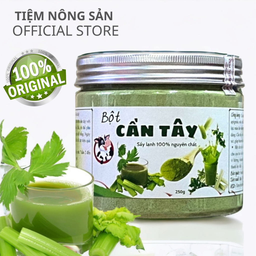 Bột cần tây hữu cơ sấy lạnh nguyên chất giúp giảm cân, làm đẹp trắng da, detox 500g