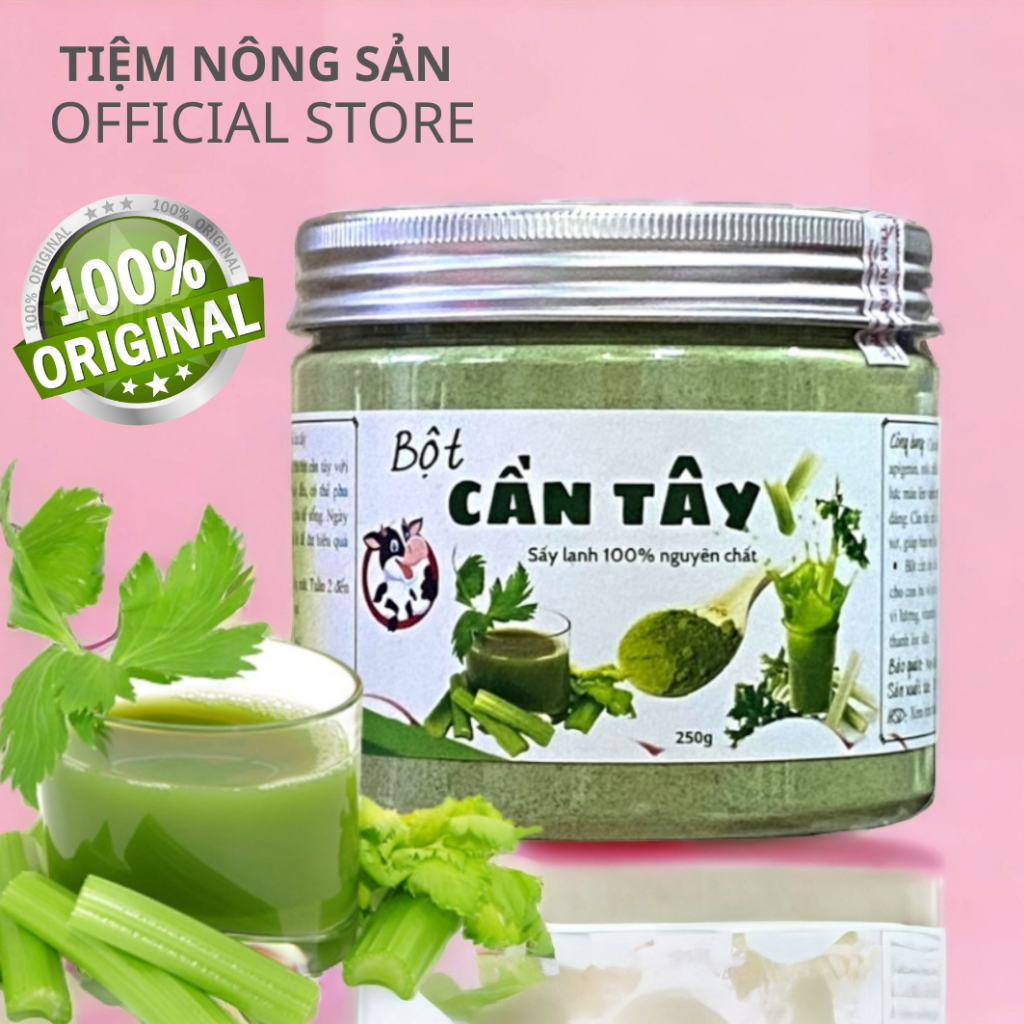 Bột cần tây hữu cơ sấy lạnh nguyên chất giúp giảm cân, làm đẹp trắng da, detox 500g
